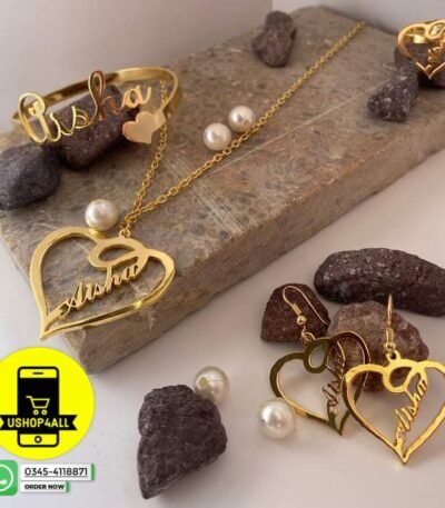 Customize Name Gold Silver Plated Jewellery Set