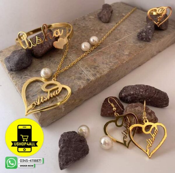 Customize Name Gold Silver Plated Jewellery Set