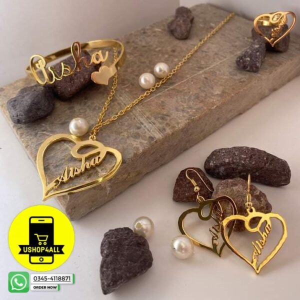 Customize Name Gold Silver Plated Jewellery Set